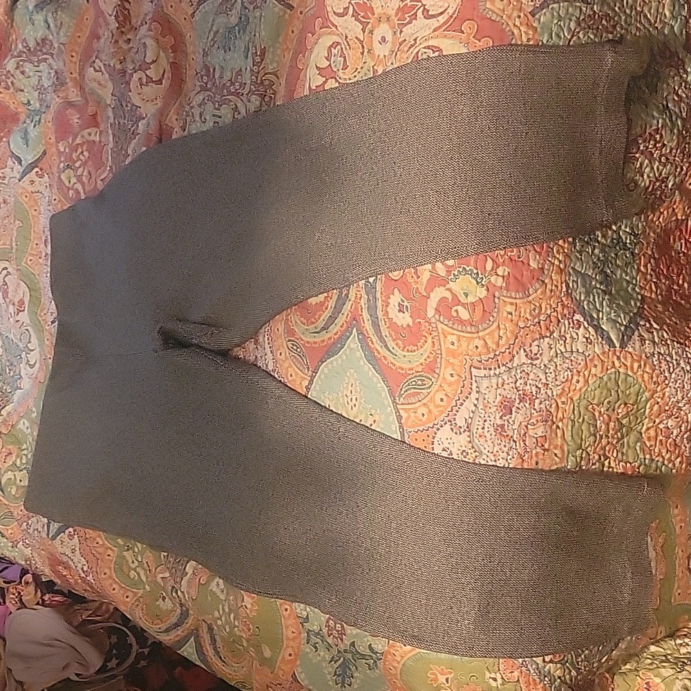 Gray tweed tapered leg dress pants